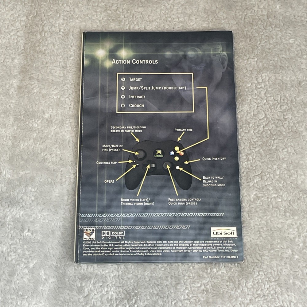 (Manual Only) Splinter Cell - Microsoft Xbox Authentic