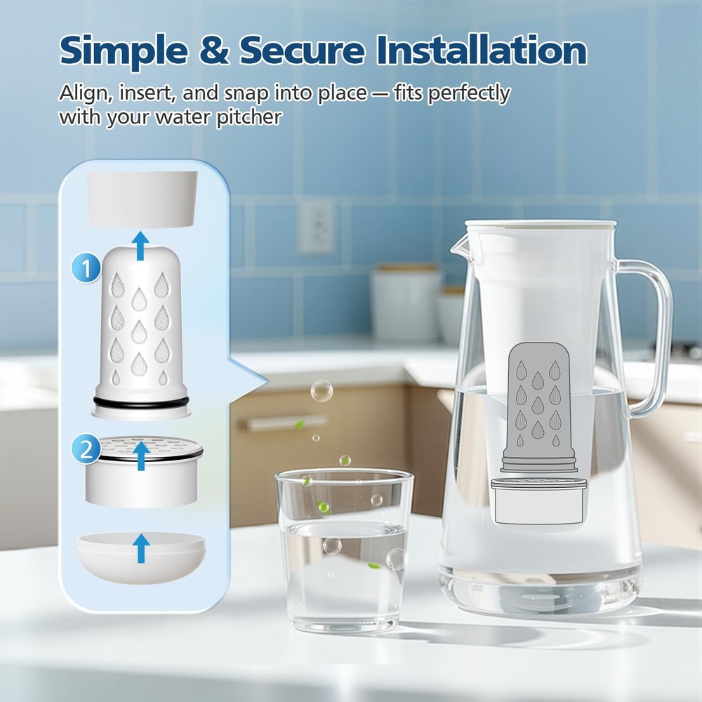 Water Pitcher Filter Replacement for LifeStraw Home, 7 Pack Water Filter Compati