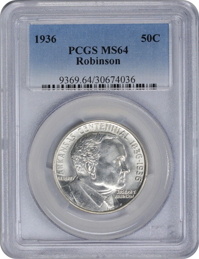 1936 Robinson Commemorative Silver Half MS64 PCGS