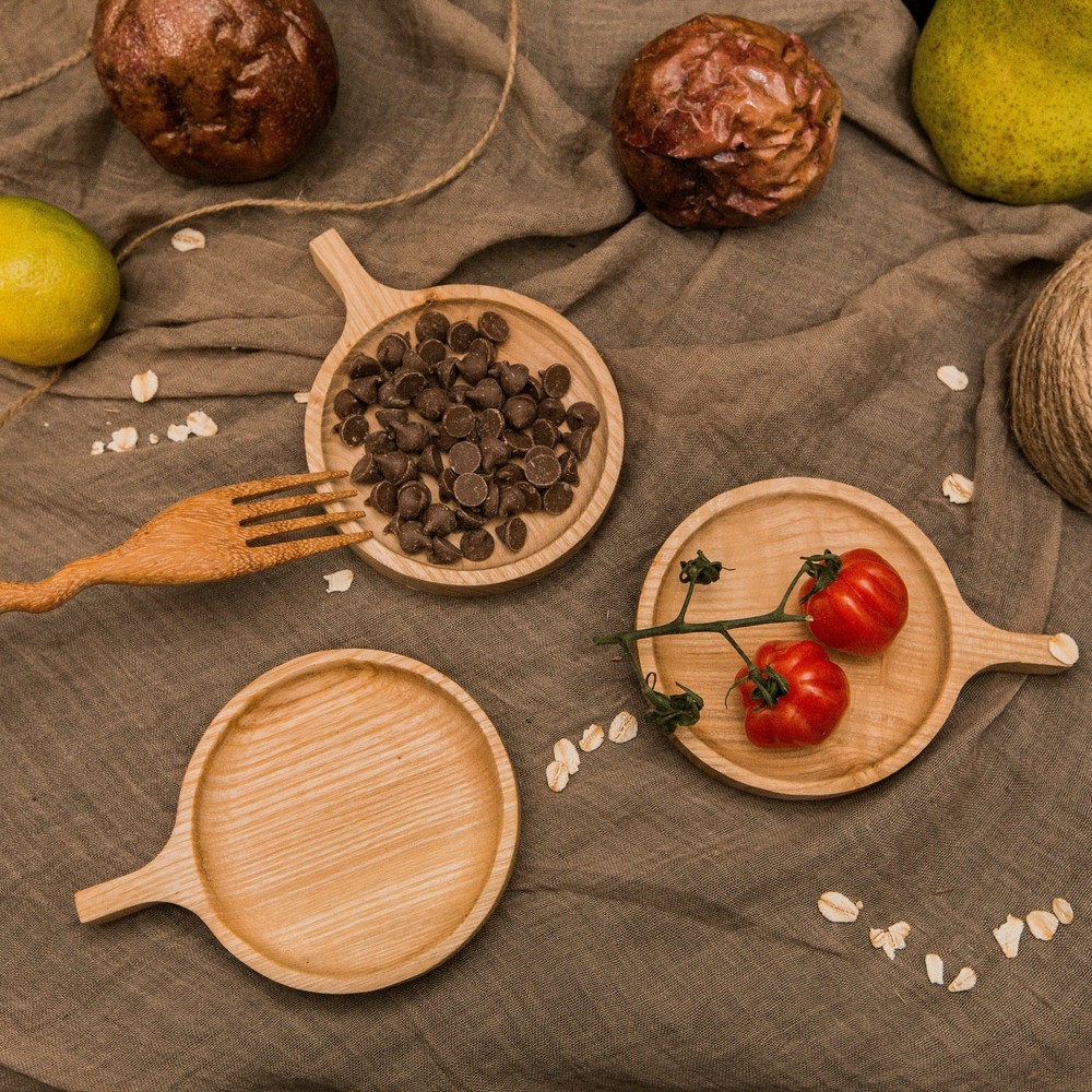 Handmade Wooden Round Plate/Coaster