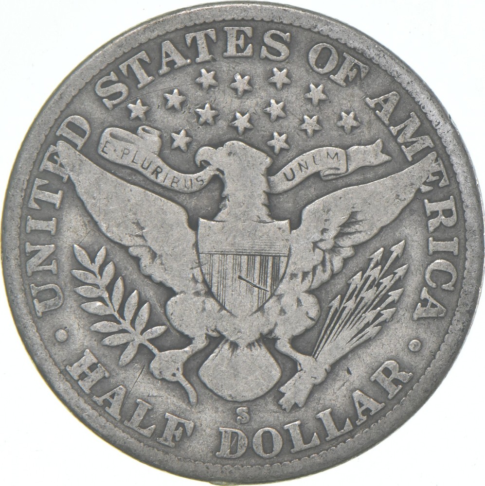 1912-S Barber Half Dollar Average Circ