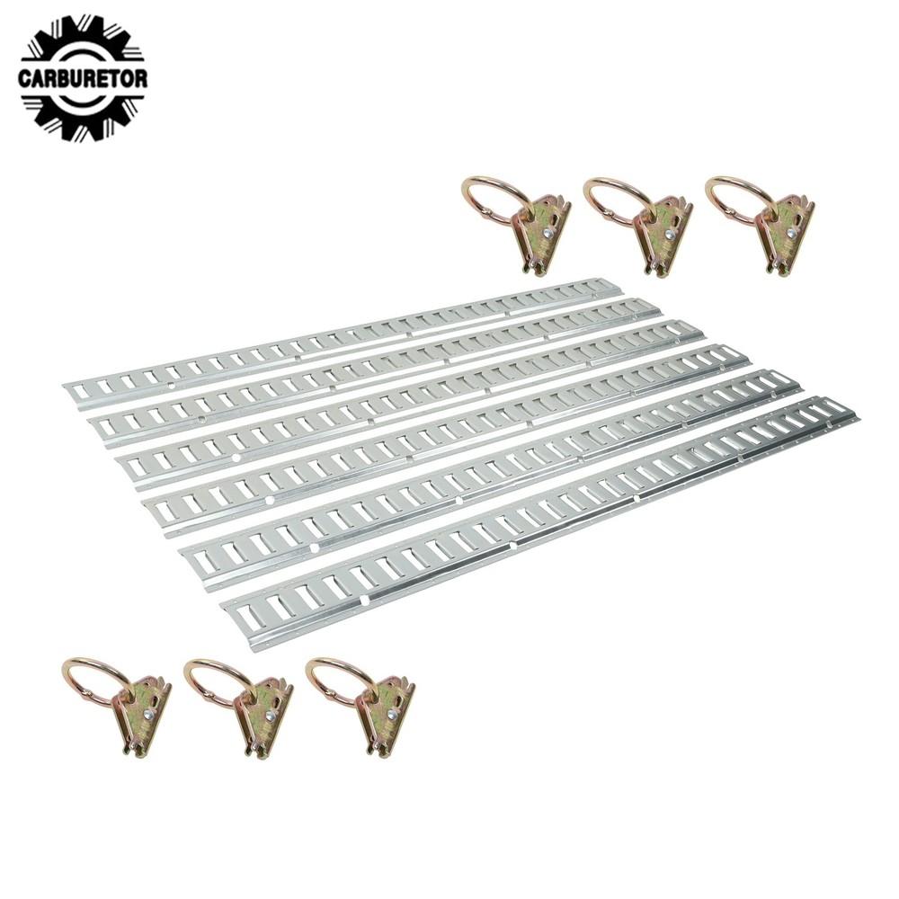 Silver 12 Pack 60" E Track Rail Sections With Mounting Hardware Fit For Garages