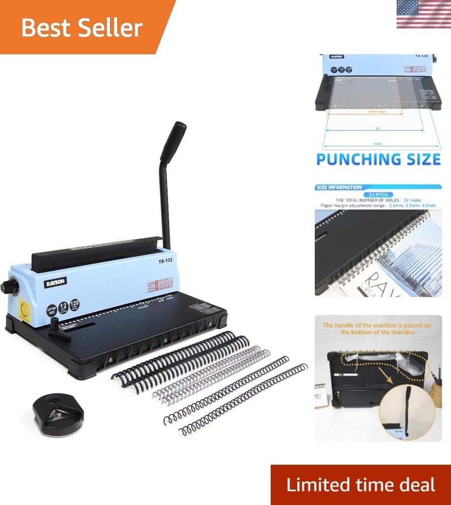 Durable Metal Wire Binding Machine - 32-Hole Design with Scrap Collection Drawer