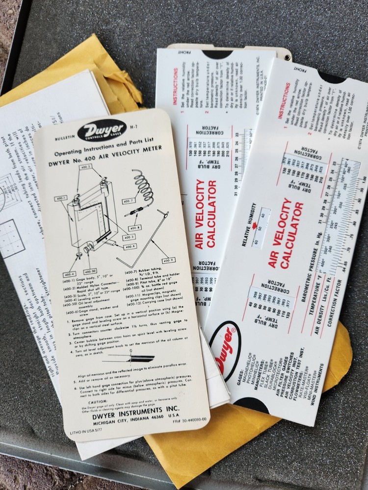 Dwyer Air Velocity Meter , No. 400