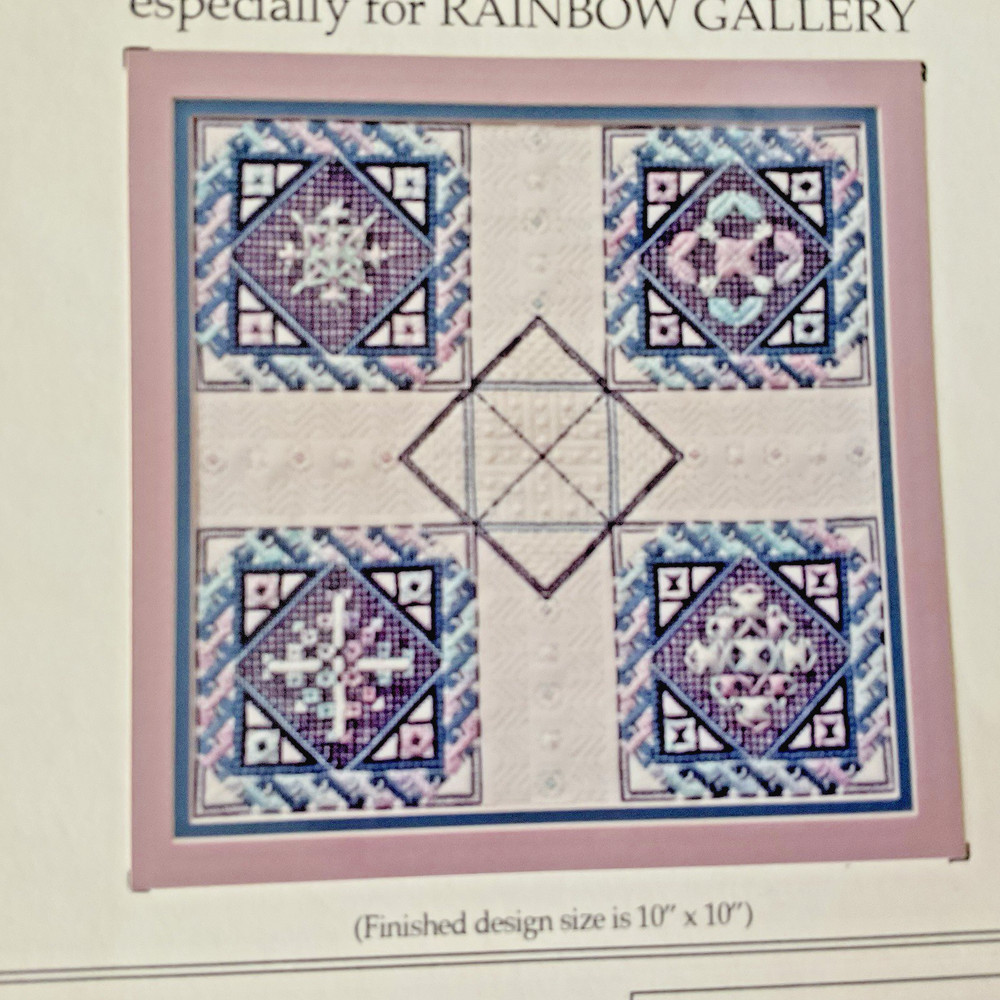 Marie Ary Needlepoint Snowflake Pattern Quartet 1993 for Rainbow Gallery