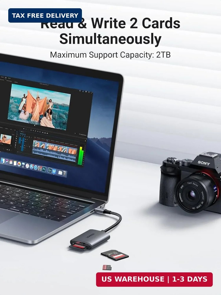 UGREEN USB C SD 4.0 Card Reader, UHS-II Micro SD Card Reader Memory Card Reader