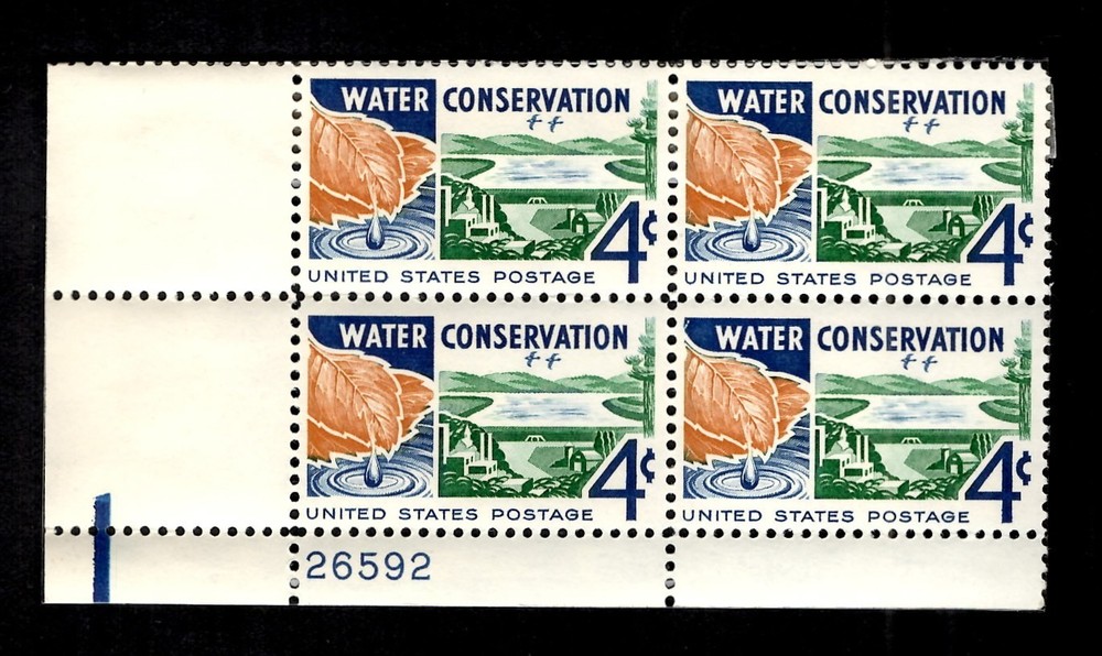 Water Conservation  Plate Block 1960