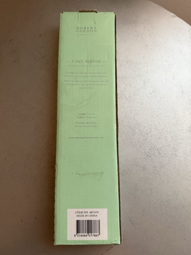 Robert Gordon The High Tea & Cake Society Cake Server, Platinum Silver Ceramic