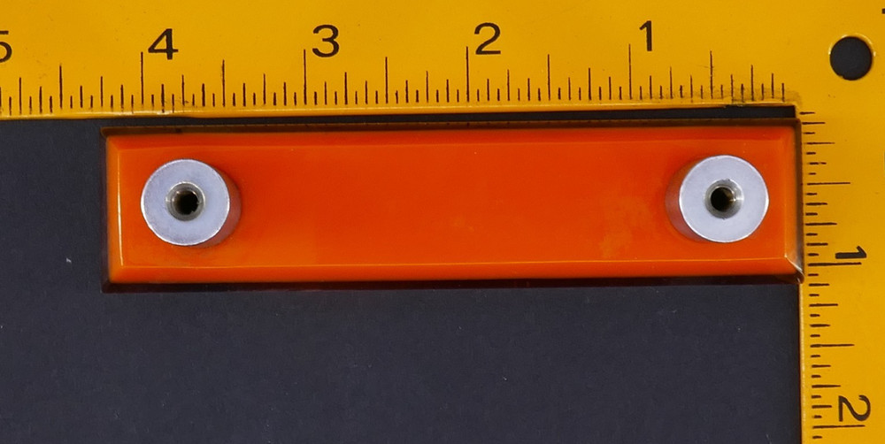 2 RECTANGULAR ORANGE LUCiTE MiD CENTURY 4.25" CABiNET DRESSER DRAWER PULL HANDLE