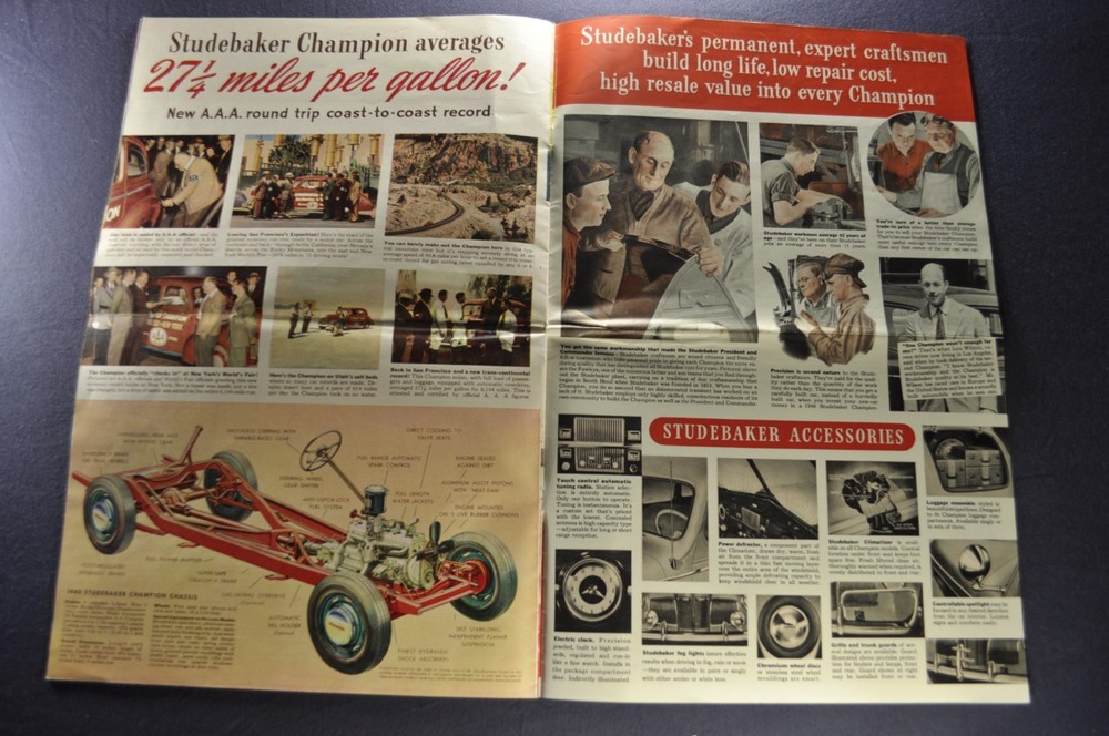 1940 Studebaker Champion Brochure Folder Coupe Sedan Nice Original 40