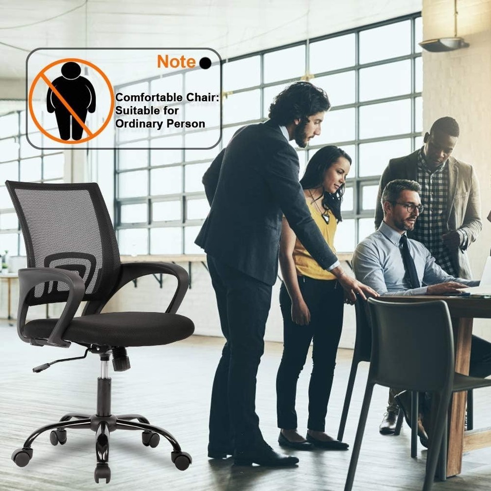 Modern Adjustable Office Chair with Back Support for Gaming & Office Use, Black
