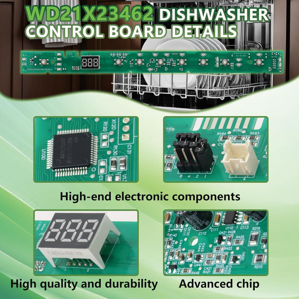 GE Dishwasher Control Board & User Interface, Compatible with Select Models