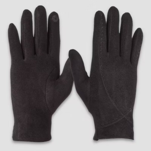 Isotoner Quilted Spandex Gloves - Black