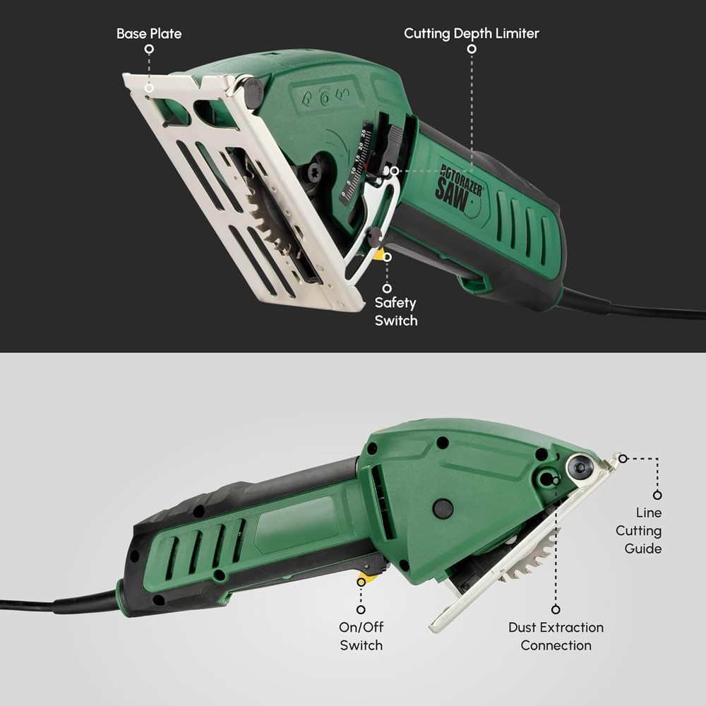 Compact Circular Saw Set for DIY Projects - Cut Drywall, Tile, Grout, Metal