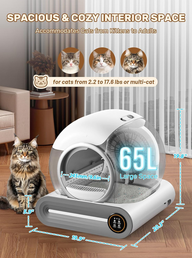 Automatic Litter Box, (2026) Multi-Function Upgrade Robot Self Cleaning Litter B