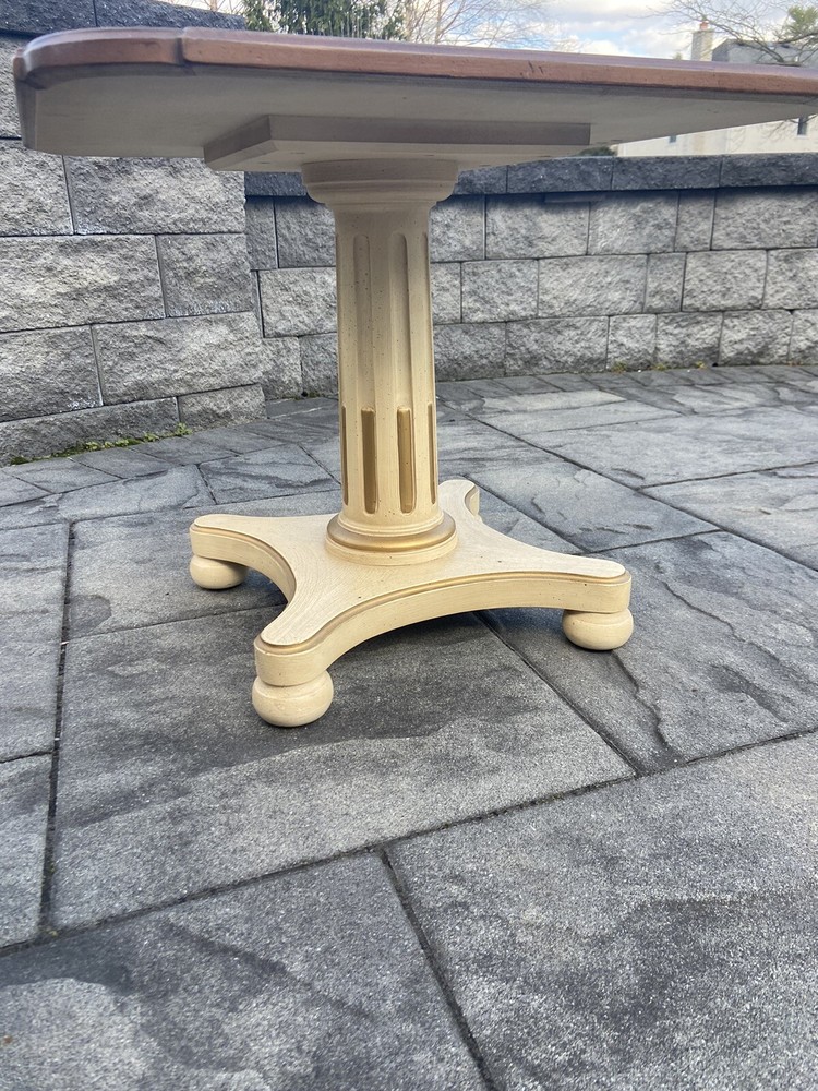 Vintage Henredon Neo Classical Regency Walnut Pillar End Tables - A Pair