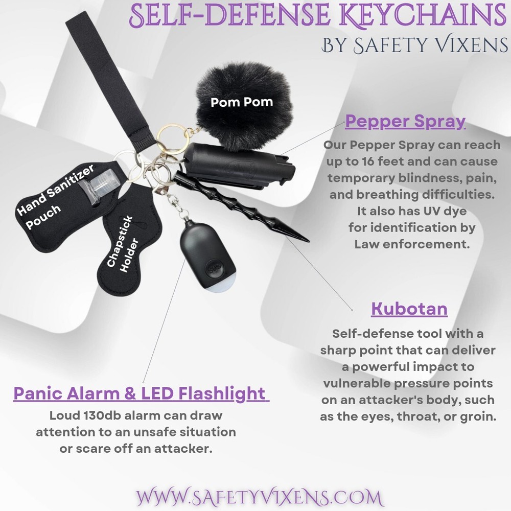 Pink Leopard Safety Keychain