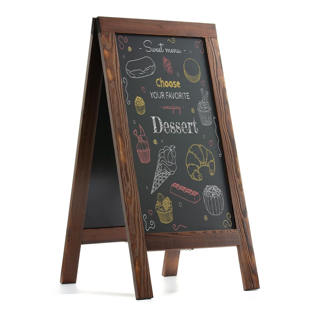 Sandwich Board 40"x20" Solid Pine Wood Rustic Brown,Chalk Board Sign Board,Sa...