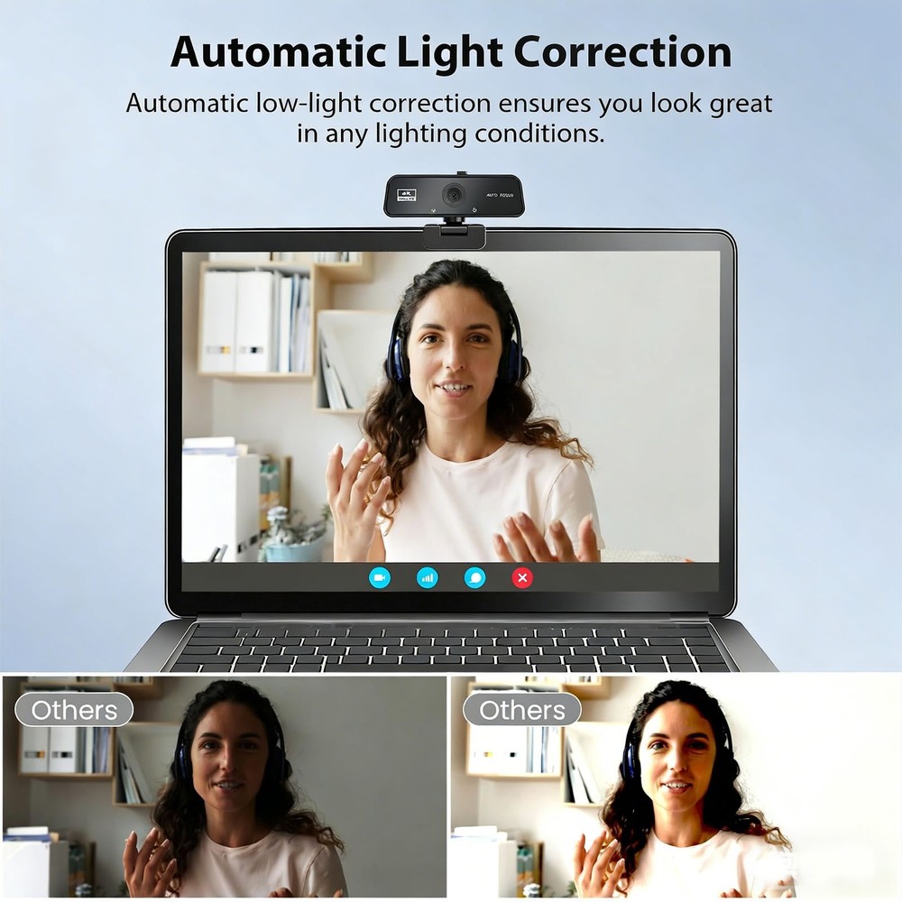 4K USB Webcam Built-in Microphone Autofocus Web Camera for PC Desktop Laptop