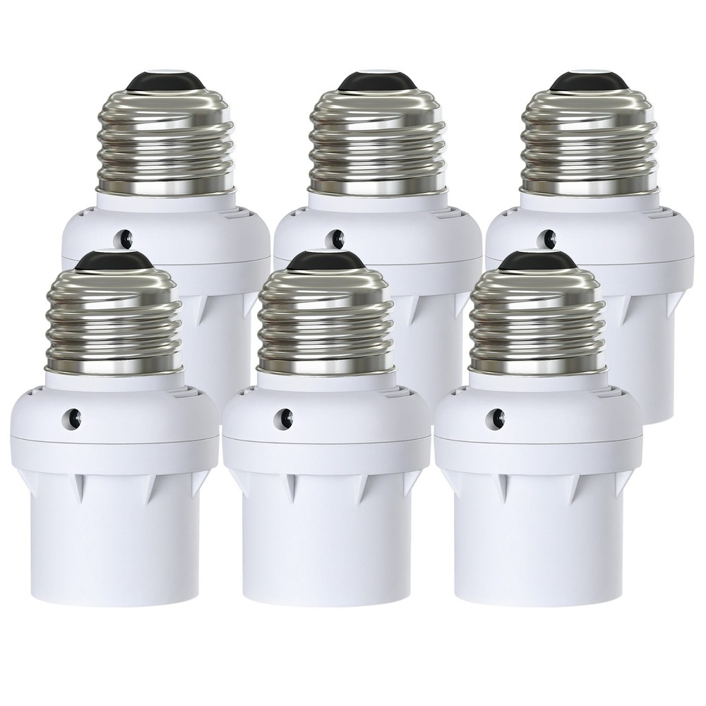 DEWENWIL 6 Pack Light Sensor Socket, E26 E27 Dusk to Dawn Light Sensor Socket