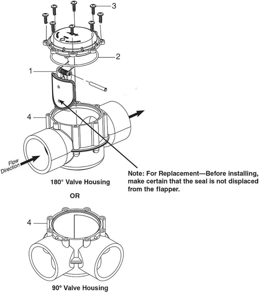 ATIE Pool 7056 Check Valve Cover with Flapper Assembly Compatible Jandy...