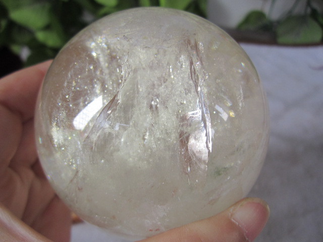 Rainbow !751g NATURAL CLEAR CRYSTAL SPHERE BALL HEALING