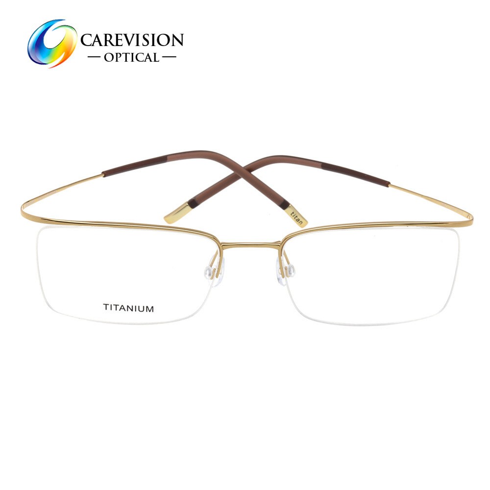 Ultralight High Elasticity Men's Titanium Half Rim Eyeglasses Frames Spectacles
