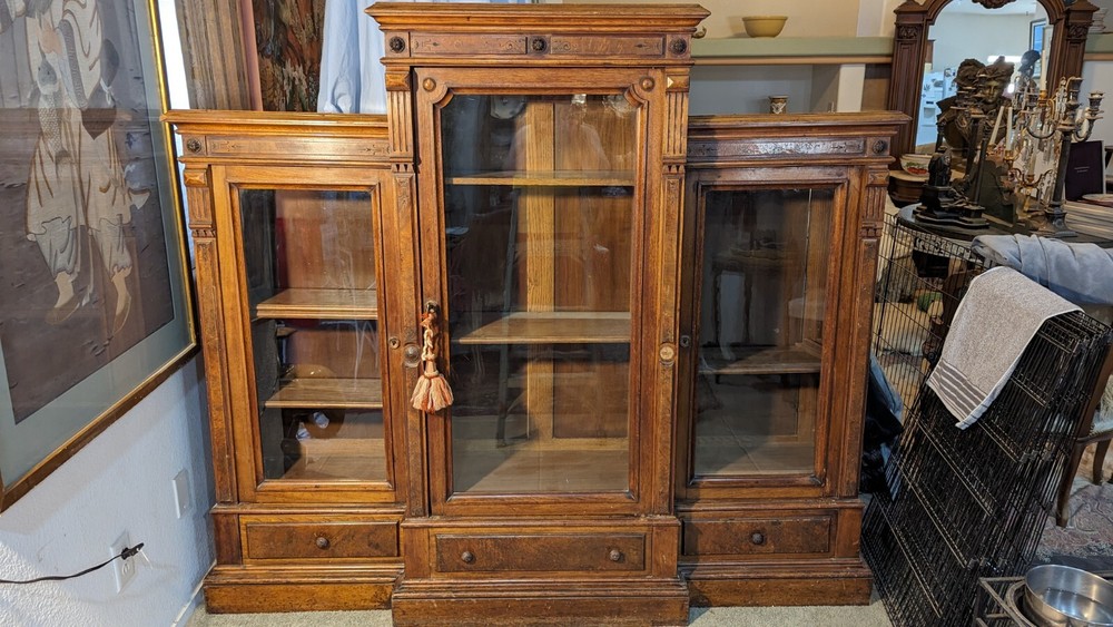 antique bookcase cabinet