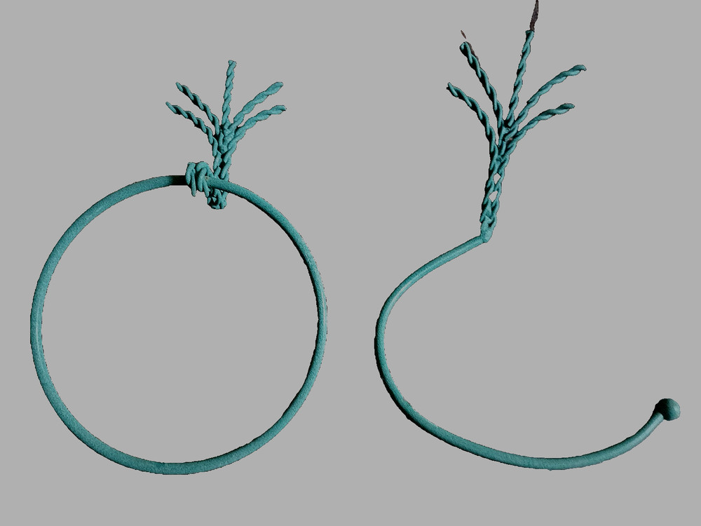 Solid green ivy leaf wall mount towel bar with screws