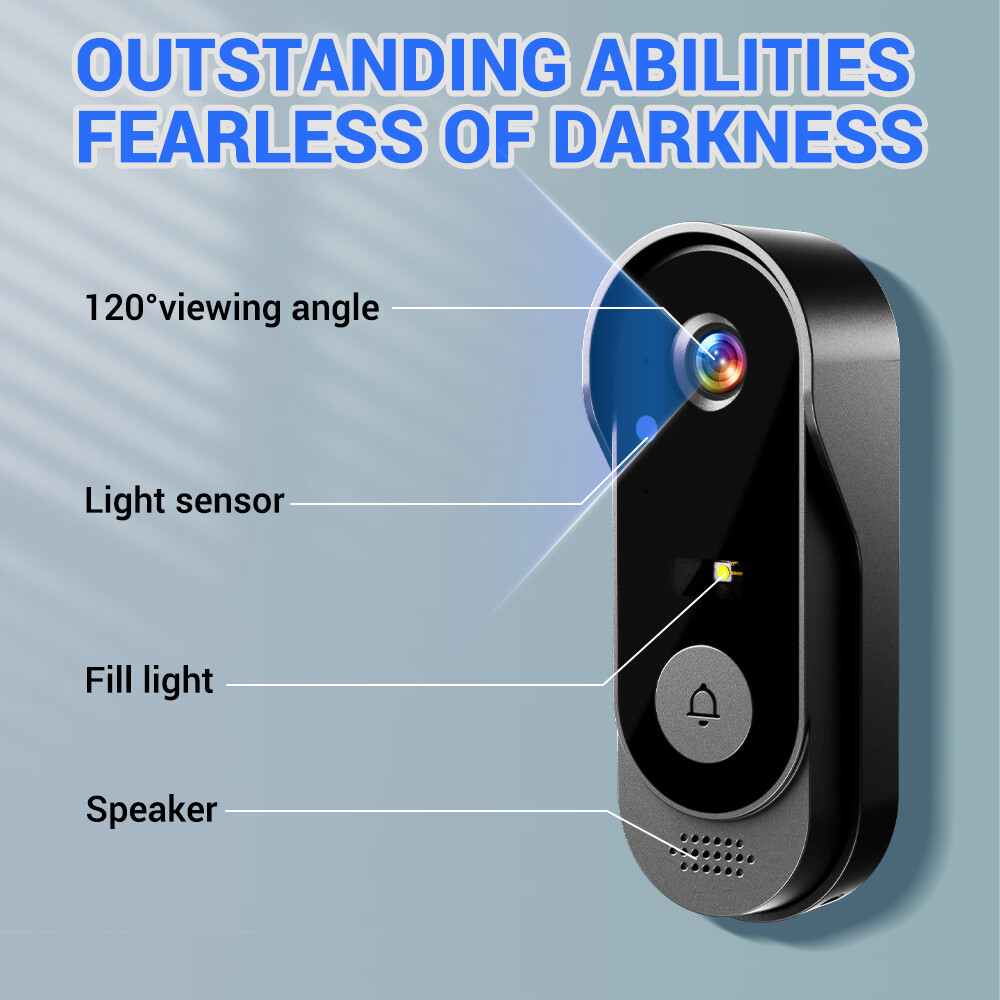 1080P 2.4G Wireless Smart Visual Intercom Video Doorbell Camera with IPS Screen