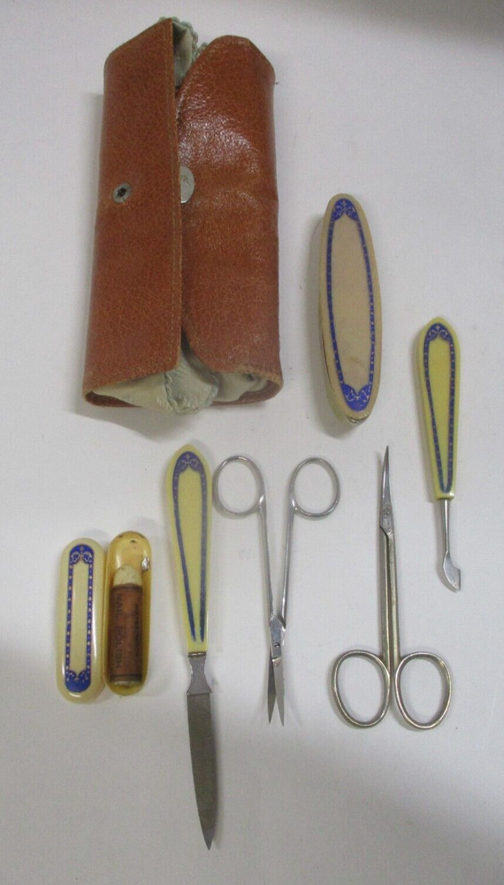Vintage Celluloid Dresser Manicure Set