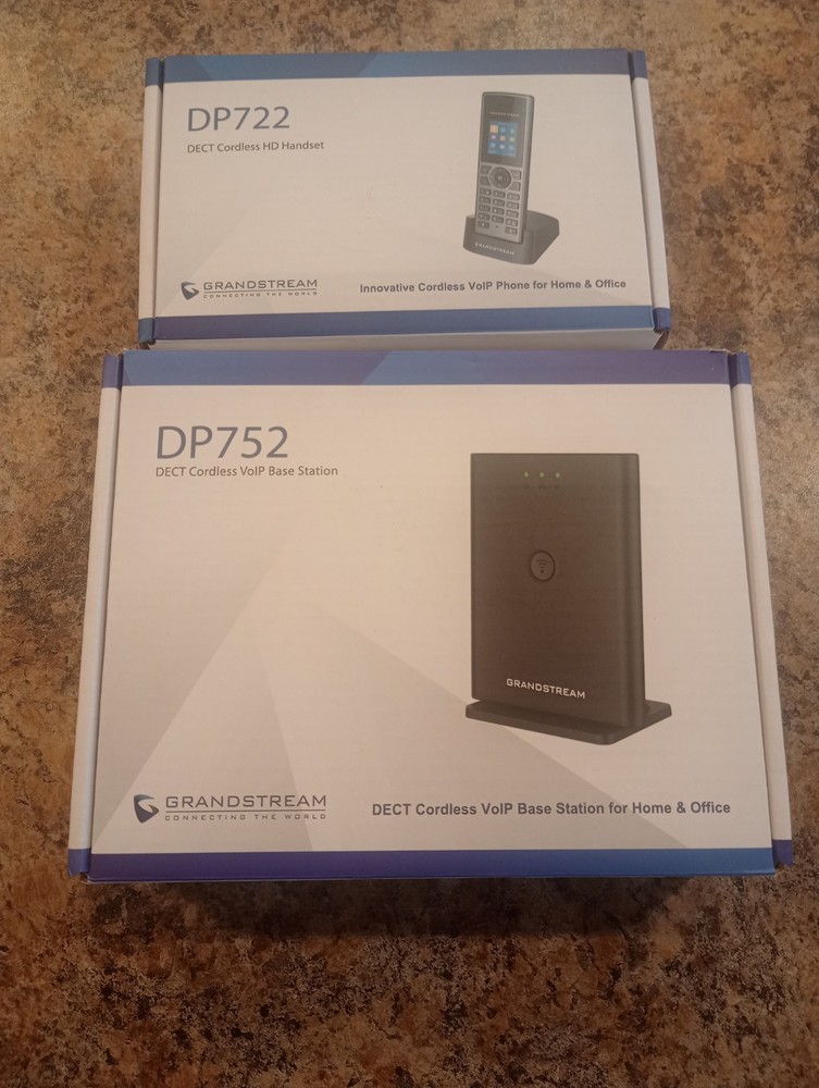 Grandstream DP752 + DP722 DECT VoIP Base Station w/ Cordless Handset Long Range