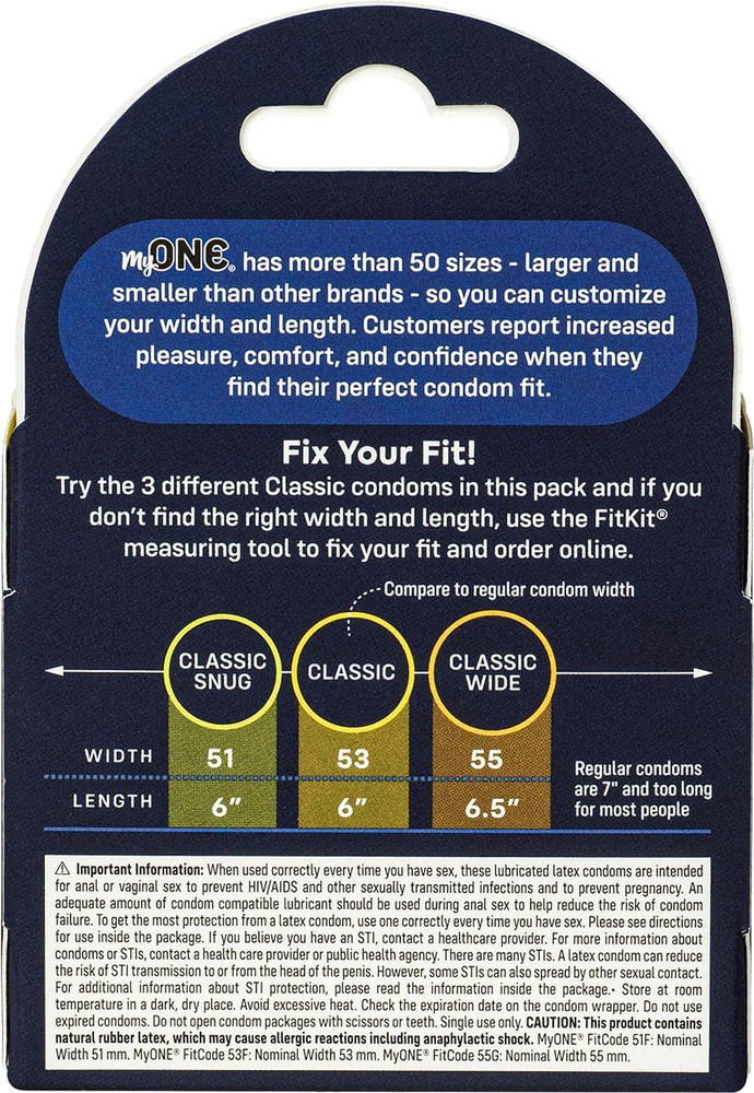Classic Sampler - 3 Classic Condom Sizes to Try