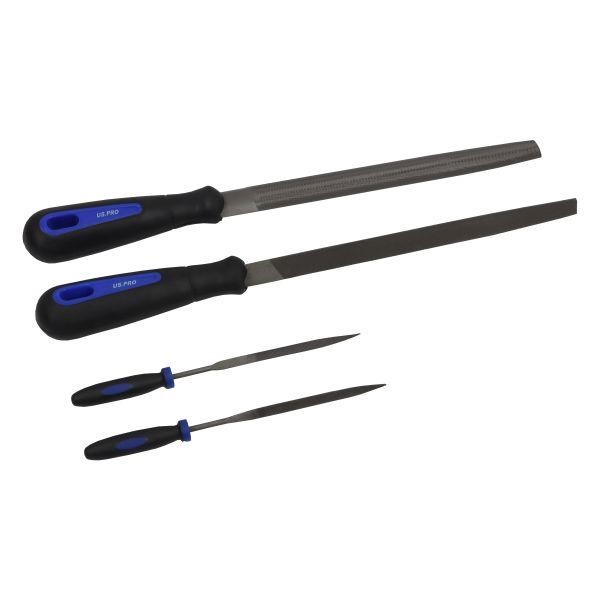 US PRO 16pc Engineers Files and Needle File Set Flat Half, Round Tri Square