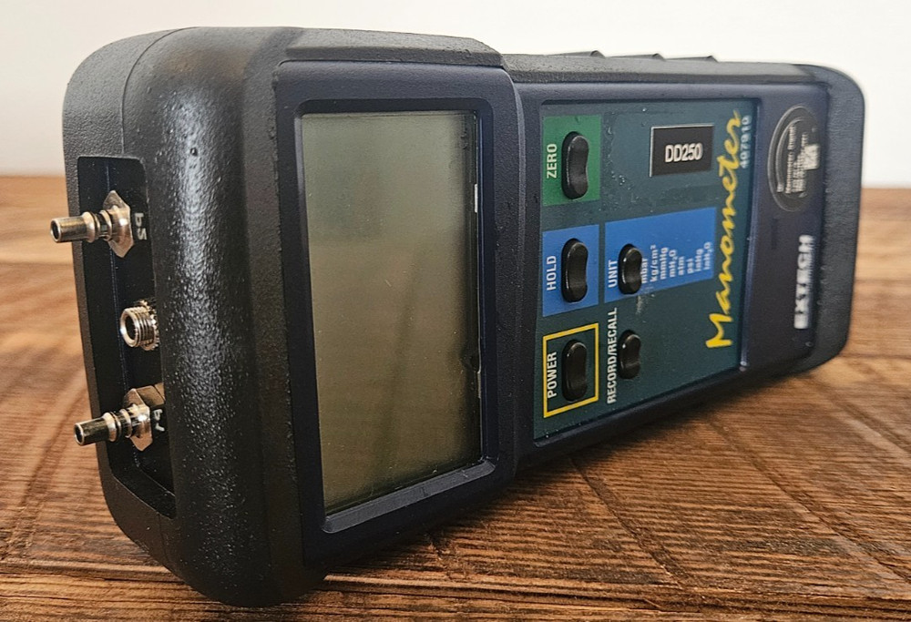 Extech Instruments Digital Manometer Model 407910 with Hard Case & Accessories