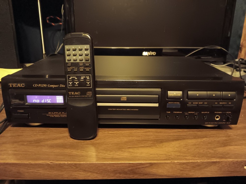 Teac CD-P1250 CD Player With Remote Single Compact Disc Component