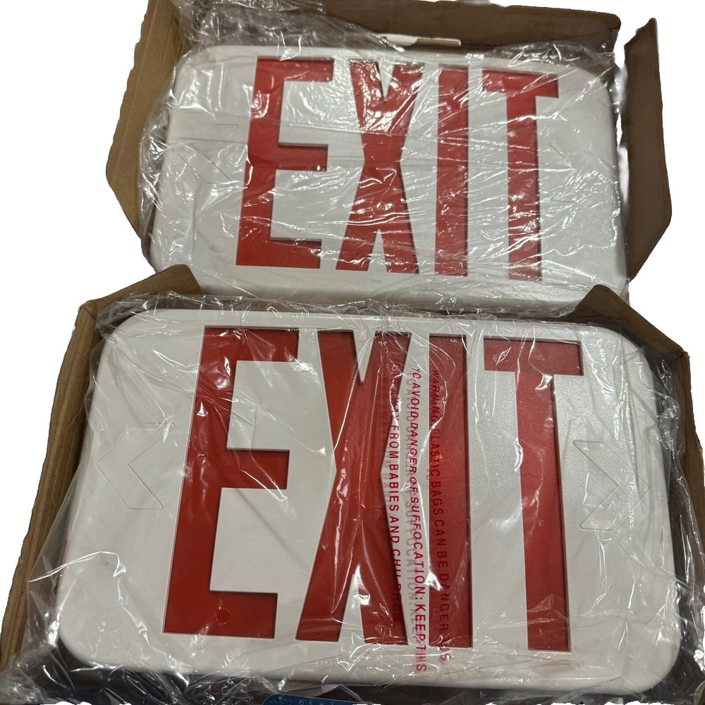Light Fixture Industries Led Exit Sign Red New