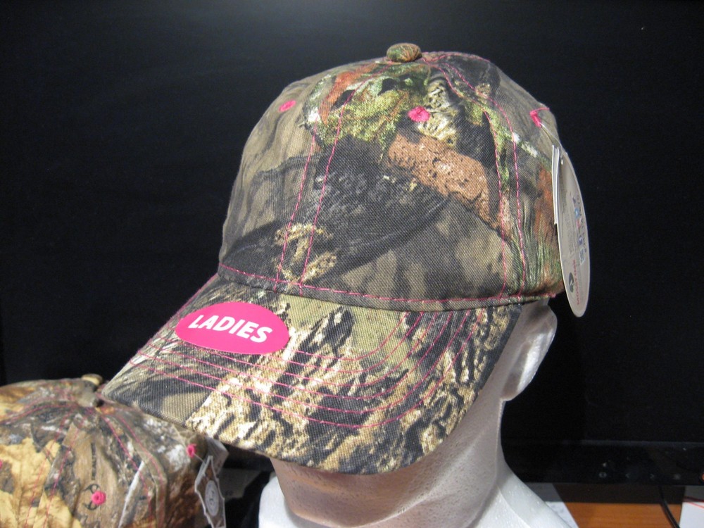 Ladies Mossy Oak Country Camo Cap Solid Panel Hunting Hat Adjustable OSFM