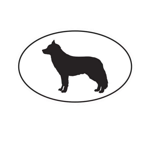 Siberian Husky Euro Oval Sticker Decal