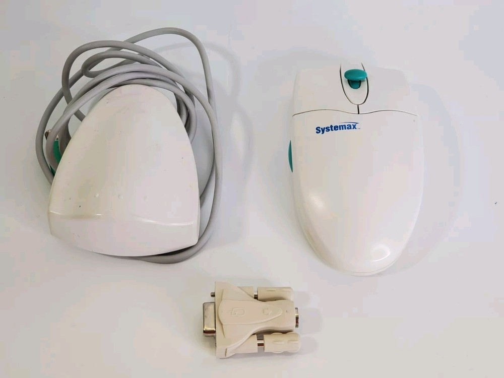 Vintage Wireless Ball Mouse, Systemax NewScroll PS/2, Unique Scrollwheel