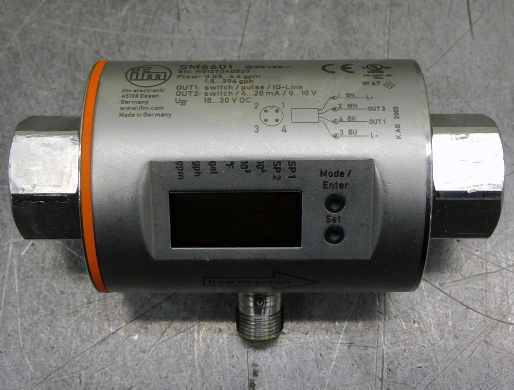 IFM Efector SM6601 Electromagnetic Inductive Flow Meter 16..30V DC 4...20mA