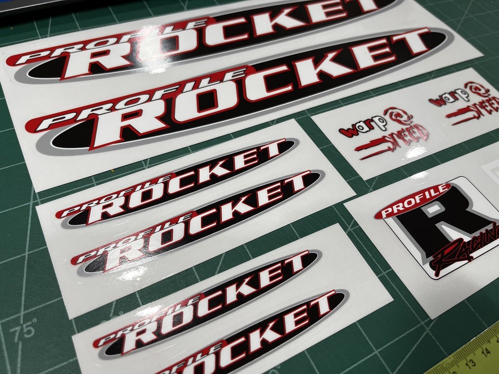 Profile rocket sticker decals