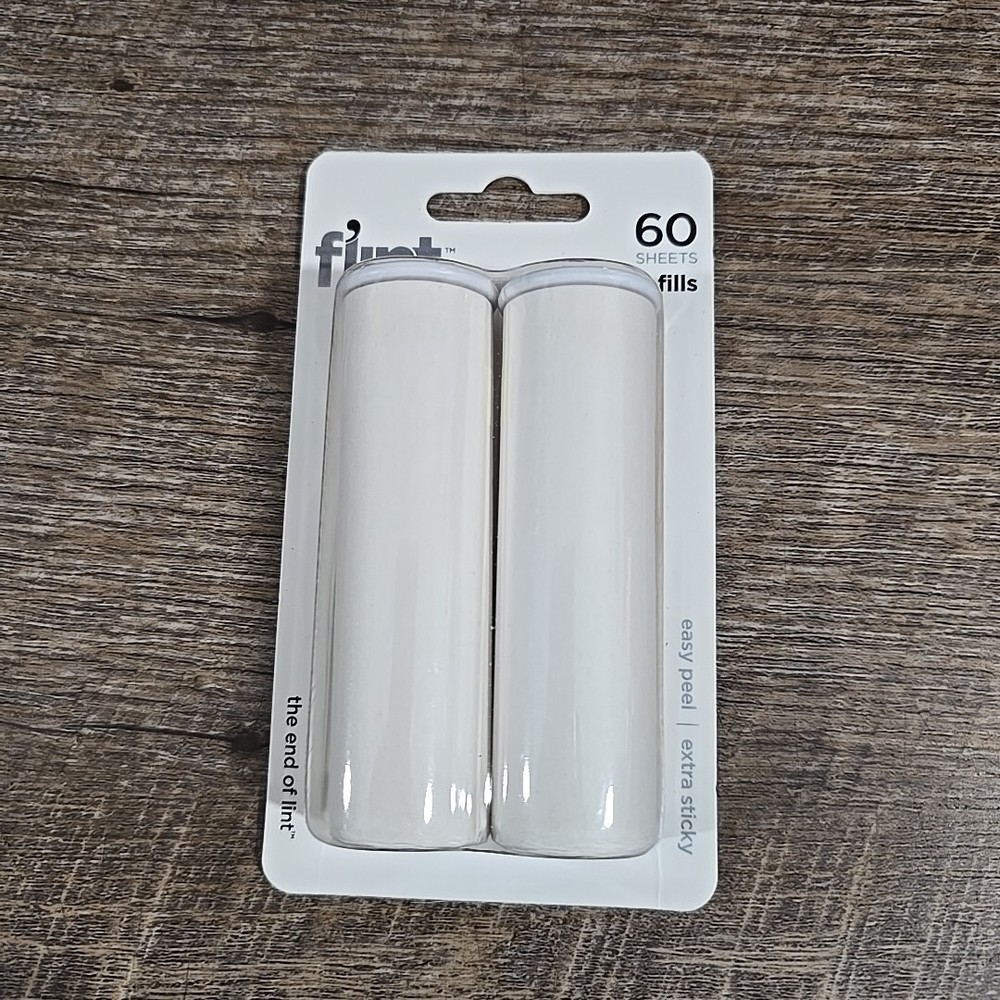 Flint Lint Roller Refills 2 Pack | Easy Peel / Extra Sticky | 60 Sheets