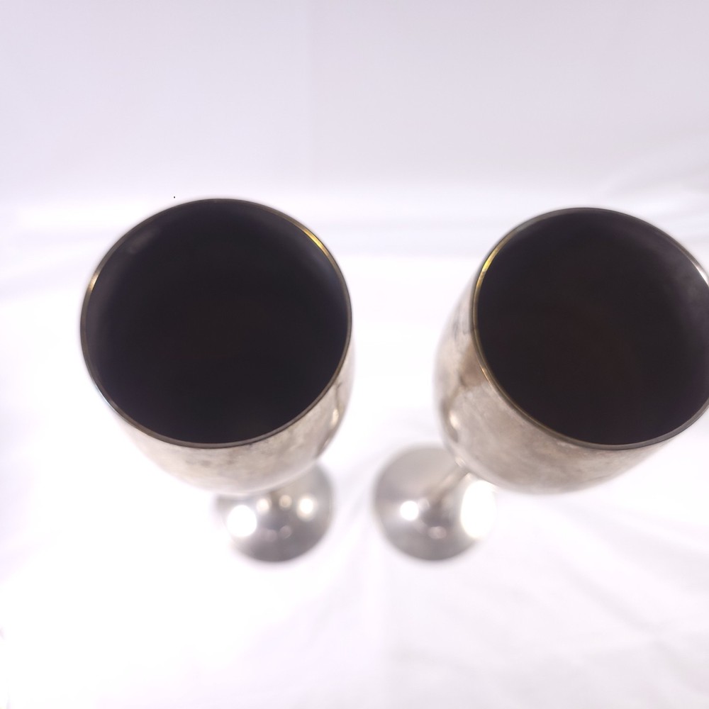 Vintage Silver Tone Champagne Flutes