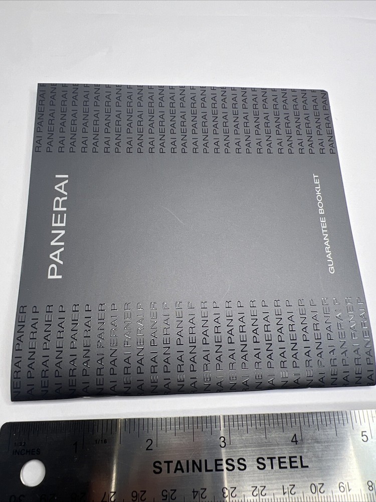 2015 Panerai Guarantee Booklet
