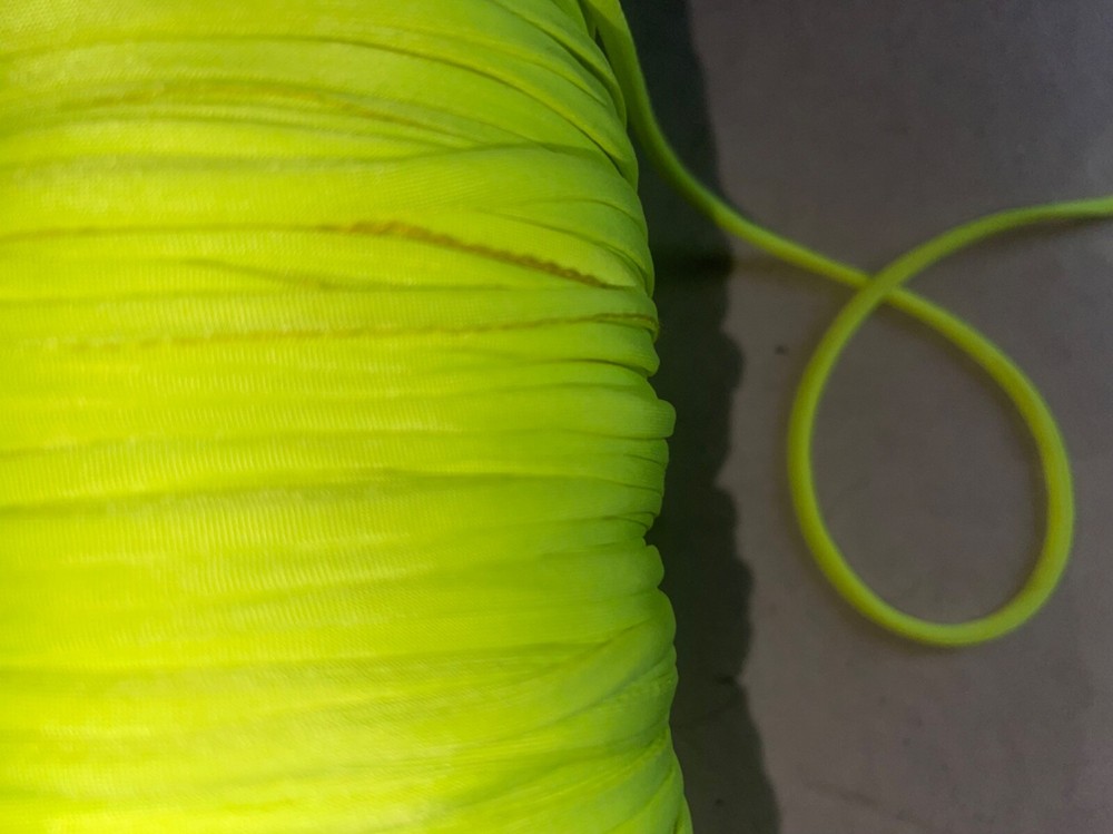 10 yards neon yellow cord strap string ties corset 3/16” wide