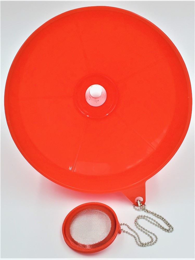 8 inch Plastic Cooking Oil Funnel with Attached Reusable Mesh Filter Strainer