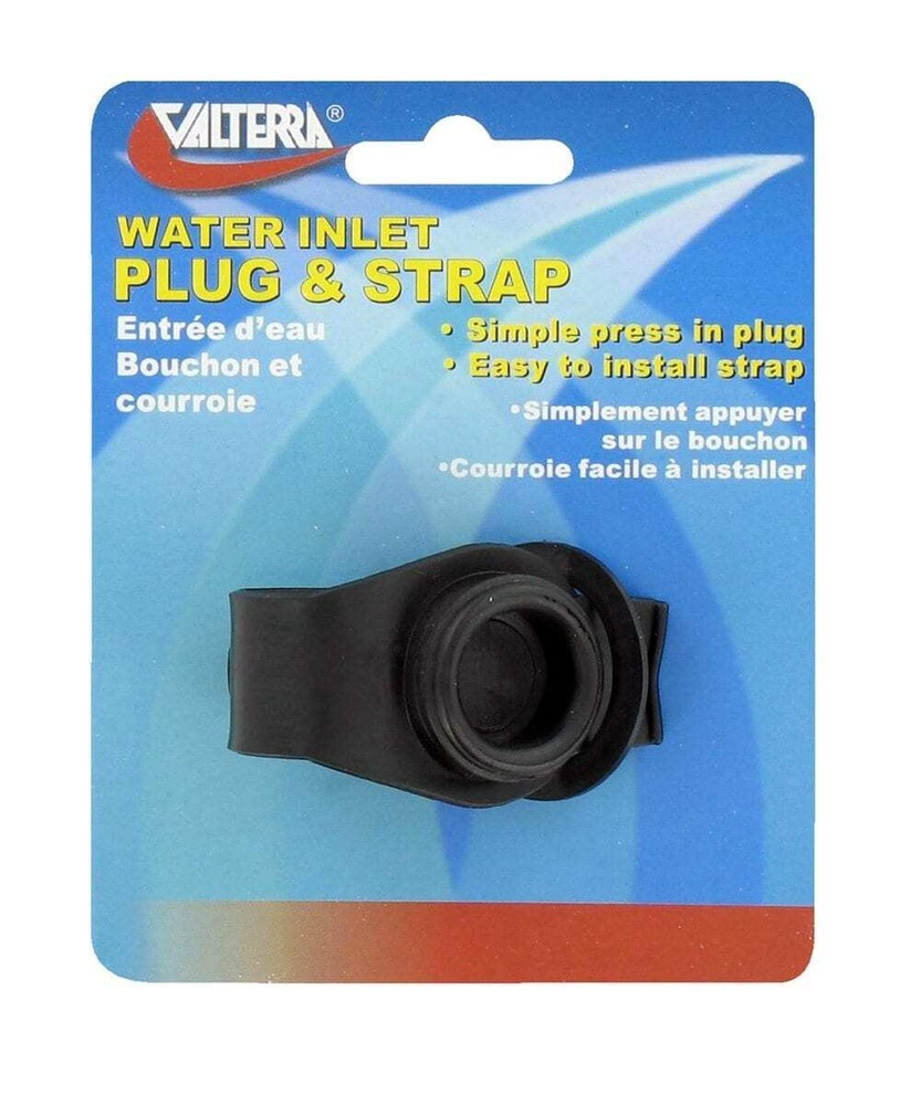 Valterra A0170SBKVP 3/4" Barb Black Plastic Water Inlet Plug with Strap