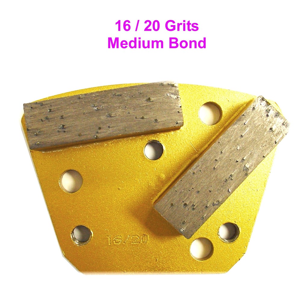 Trapezoid HTC Style Grinding Shoe / Disc / Plate - Medium Bond - 16/20 Grit