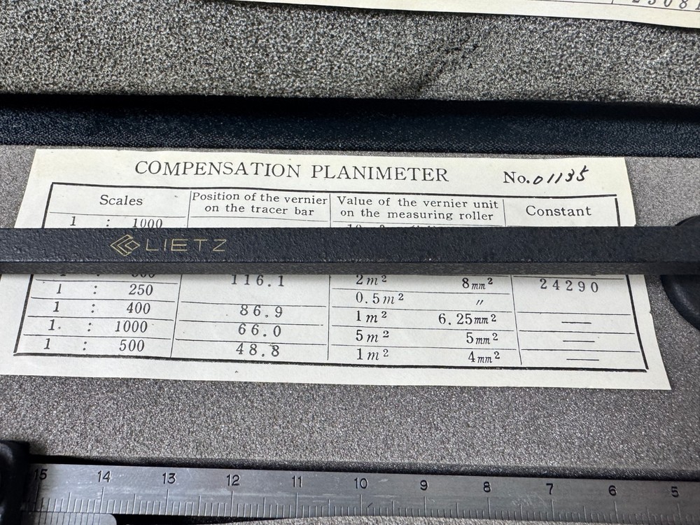 Vintage Lietz Zero Setting Compensating Polar Planimeter Drafting # 3651-30